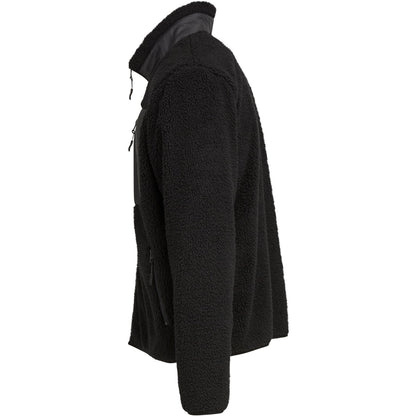 Black - Lifestyle - Build Your Brand Mens Bonded Sherpa Jacket