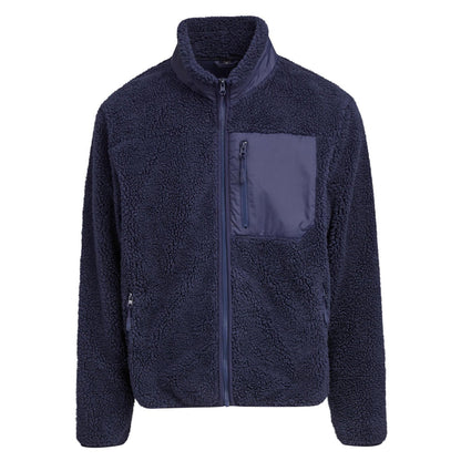 Navy - Front - Build Your Brand Mens Bonded Sherpa Jacket