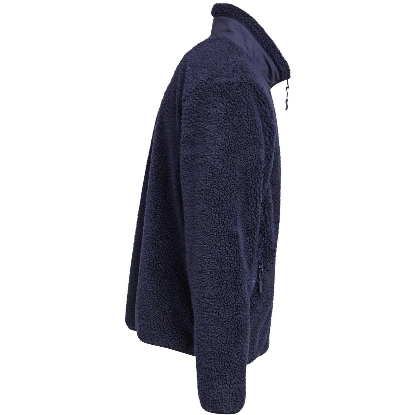 Navy - Side - Build Your Brand Mens Bonded Sherpa Jacket