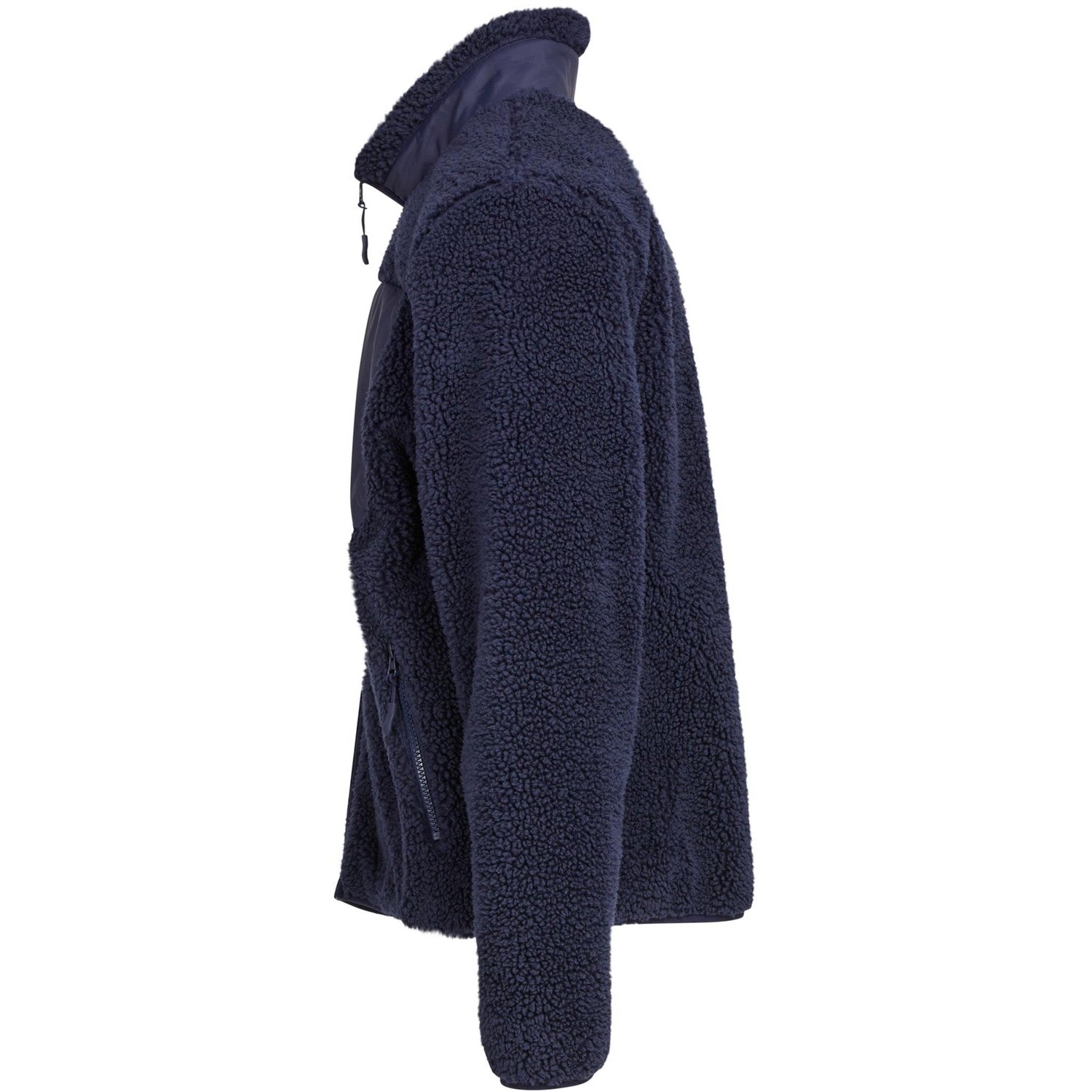 Navy - Lifestyle - Build Your Brand Mens Bonded Sherpa Jacket