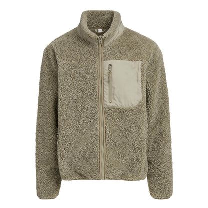Pale Olive - Front - Build Your Brand Mens Bonded Sherpa Jacket