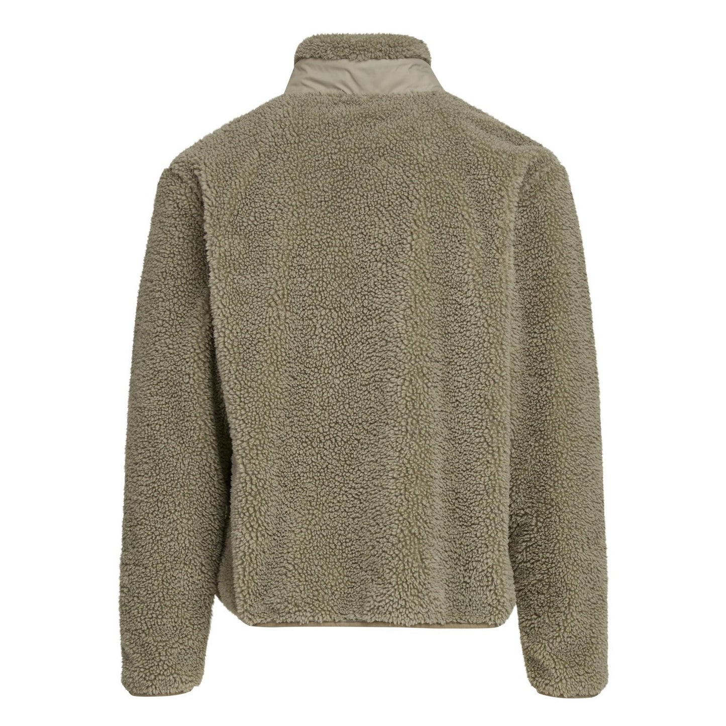 Pale Olive - Back - Build Your Brand Mens Bonded Sherpa Jacket