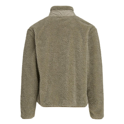 Pale Olive - Back - Build Your Brand Mens Bonded Sherpa Jacket