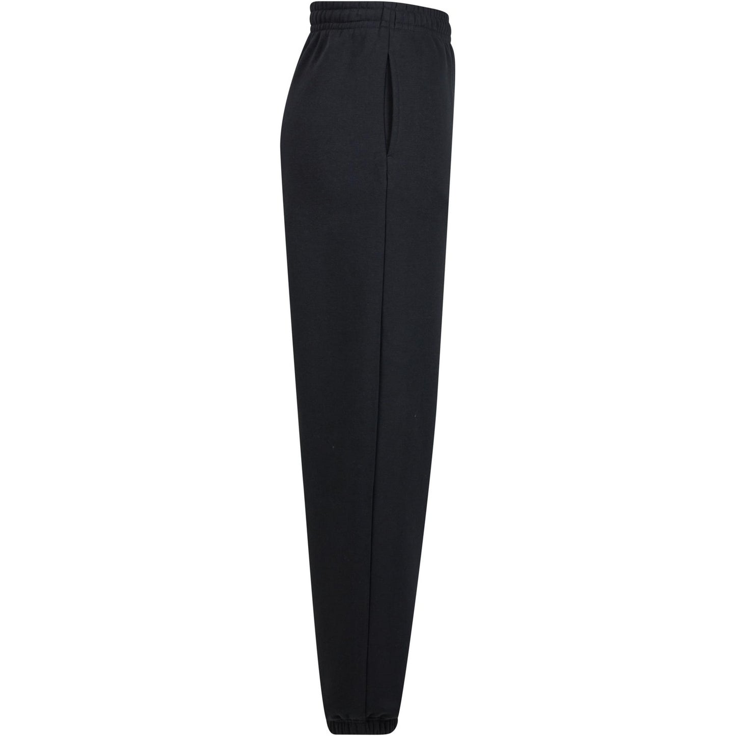 Black - Side - Build Your Brand Womens-Ladies Fluffy Jogging Bottoms