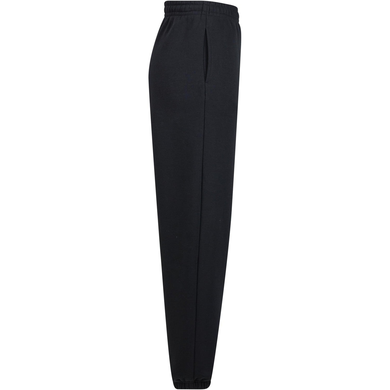 Black - Side - Build Your Brand Womens-Ladies Fluffy Jogging Bottoms