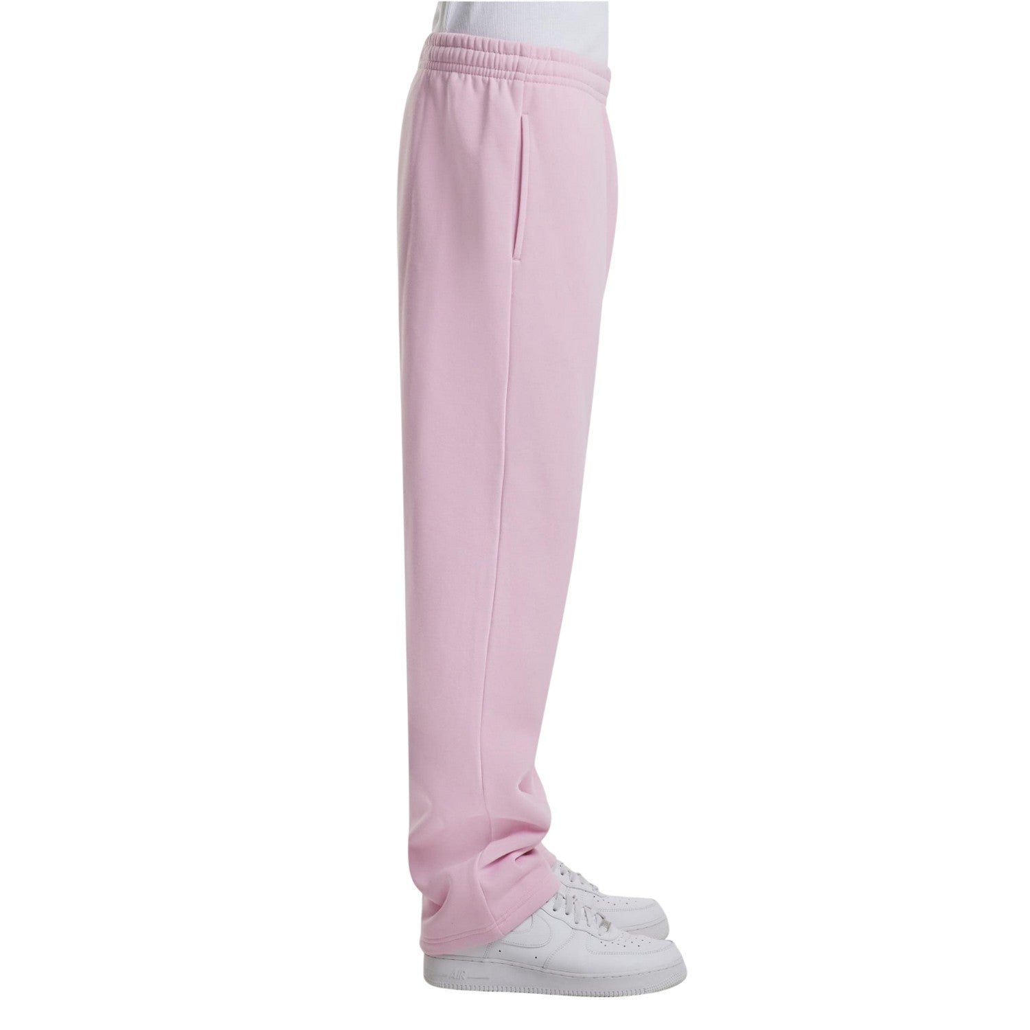 Soft Pink - Side - Build Your Brand Mens Fluffy Jogging Bottoms