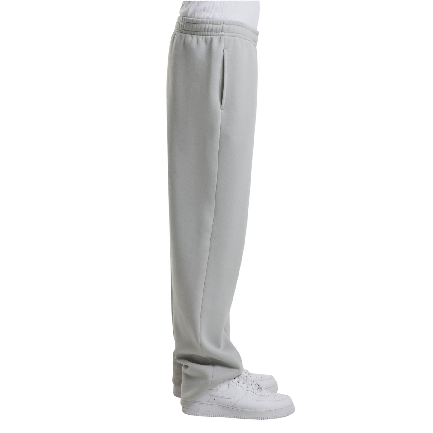 Light Asphalt - Side - Build Your Brand Mens Fluffy Jogging Bottoms