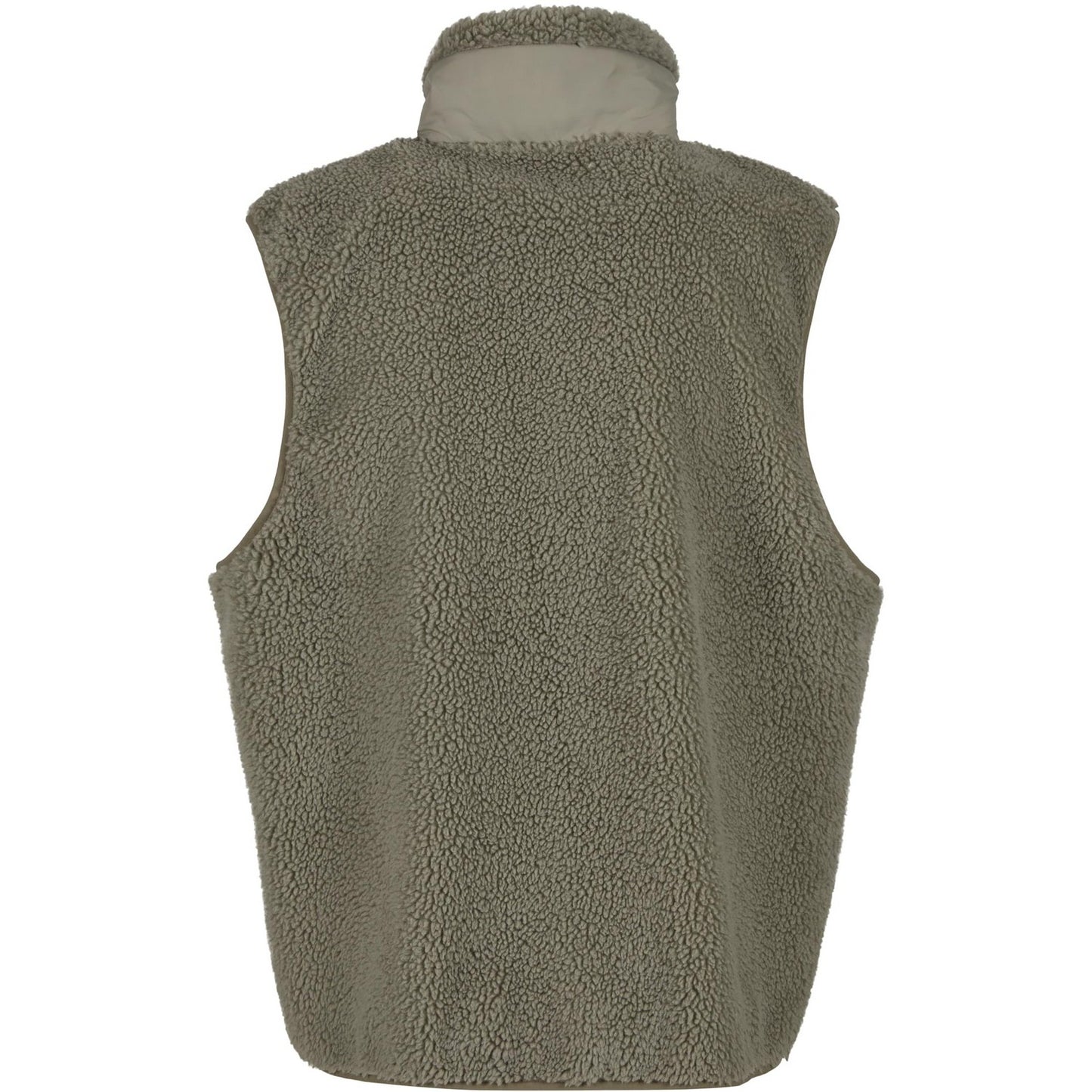 Pale Olive - Back - Build Your Brand Mens Bonded Sherpa Gilet