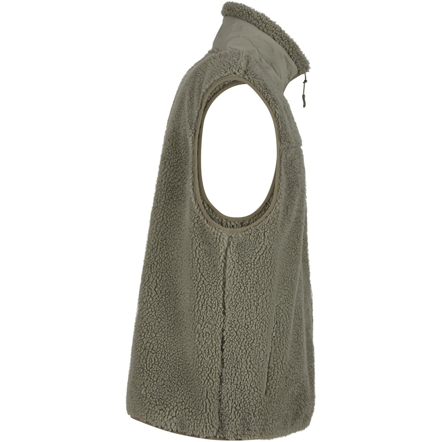 Pale Olive - Side - Build Your Brand Mens Bonded Sherpa Gilet