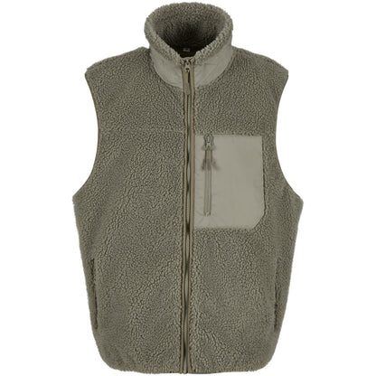 Pale Olive - Front - Build Your Brand Mens Bonded Sherpa Gilet