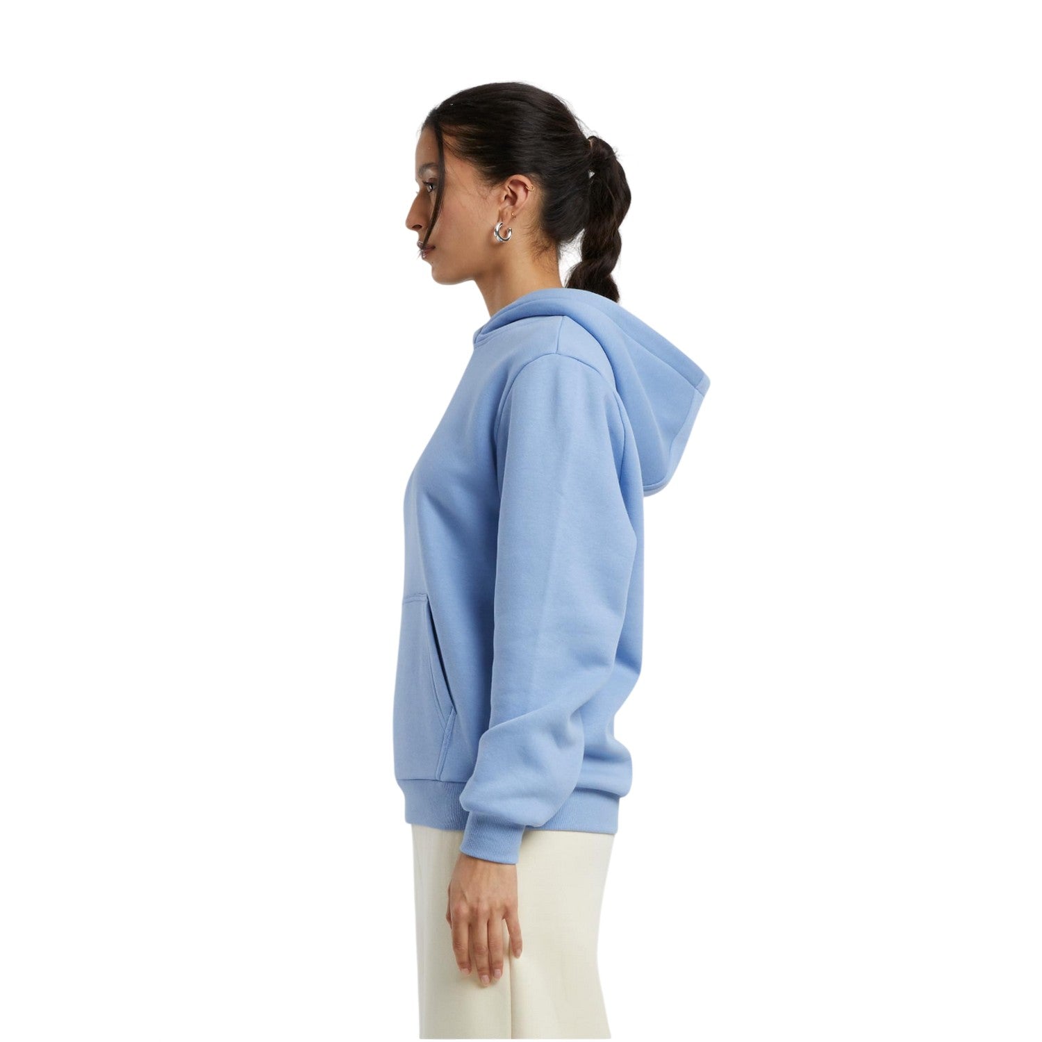 Powder Blue - Lifestyle - Build Your Brand Womens-Ladies Fluffy Hoodie