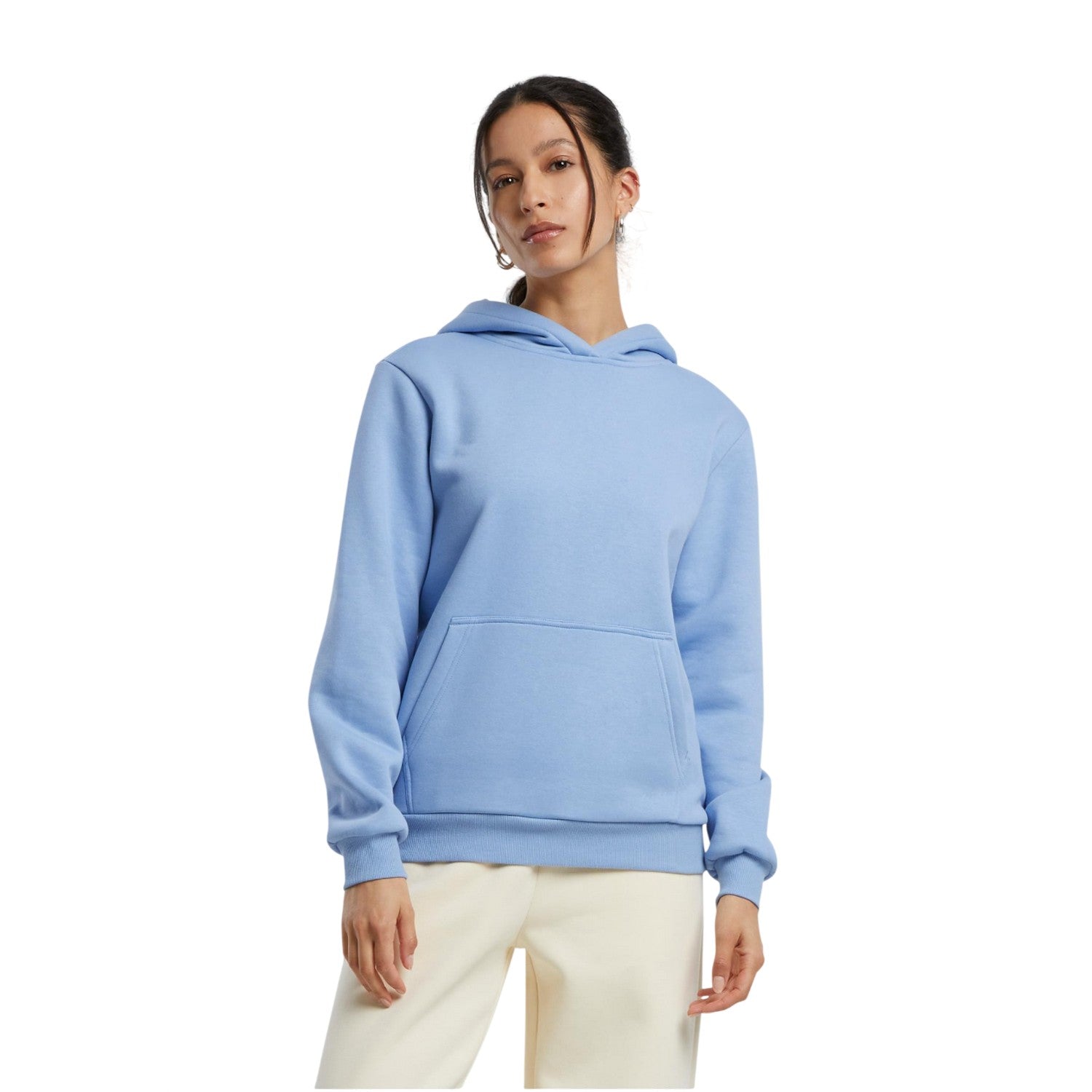Powder Blue - Pack Shot - Build Your Brand Womens-Ladies Fluffy Hoodie