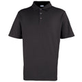 Black - Front - Premier Mens Stud Heavyweight Plain Pique Polo Shirt
