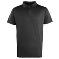 Black - Front - Premier Unisex Coolchecker Studded Plain Polo Shirt