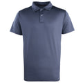 Navy - Front - Premier Unisex Coolchecker Studded Plain Polo Shirt