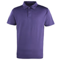 Purple - Front - Premier Unisex Coolchecker Studded Plain Polo Shirt