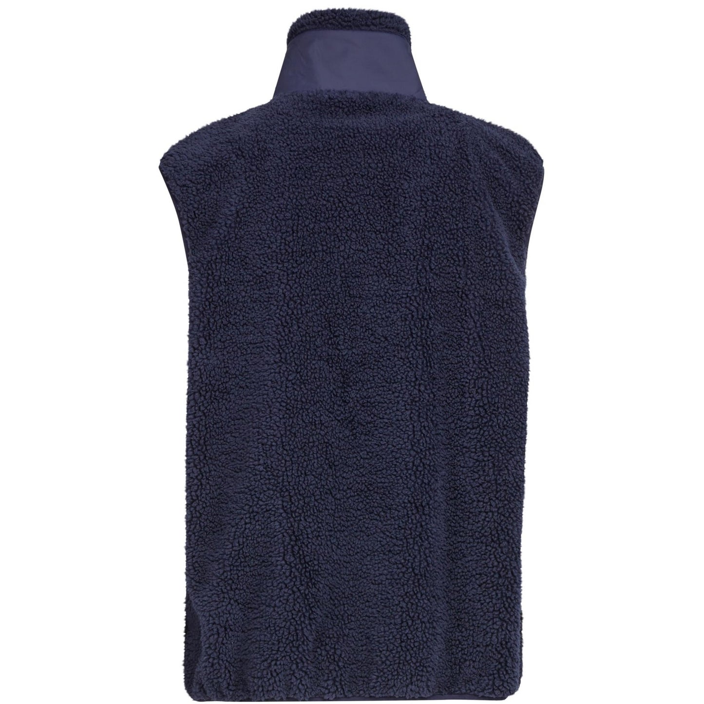 Navy - Back - Build Your Brand Mens Bonded Sherpa Gilet