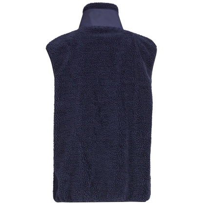 Navy - Back - Build Your Brand Mens Bonded Sherpa Gilet