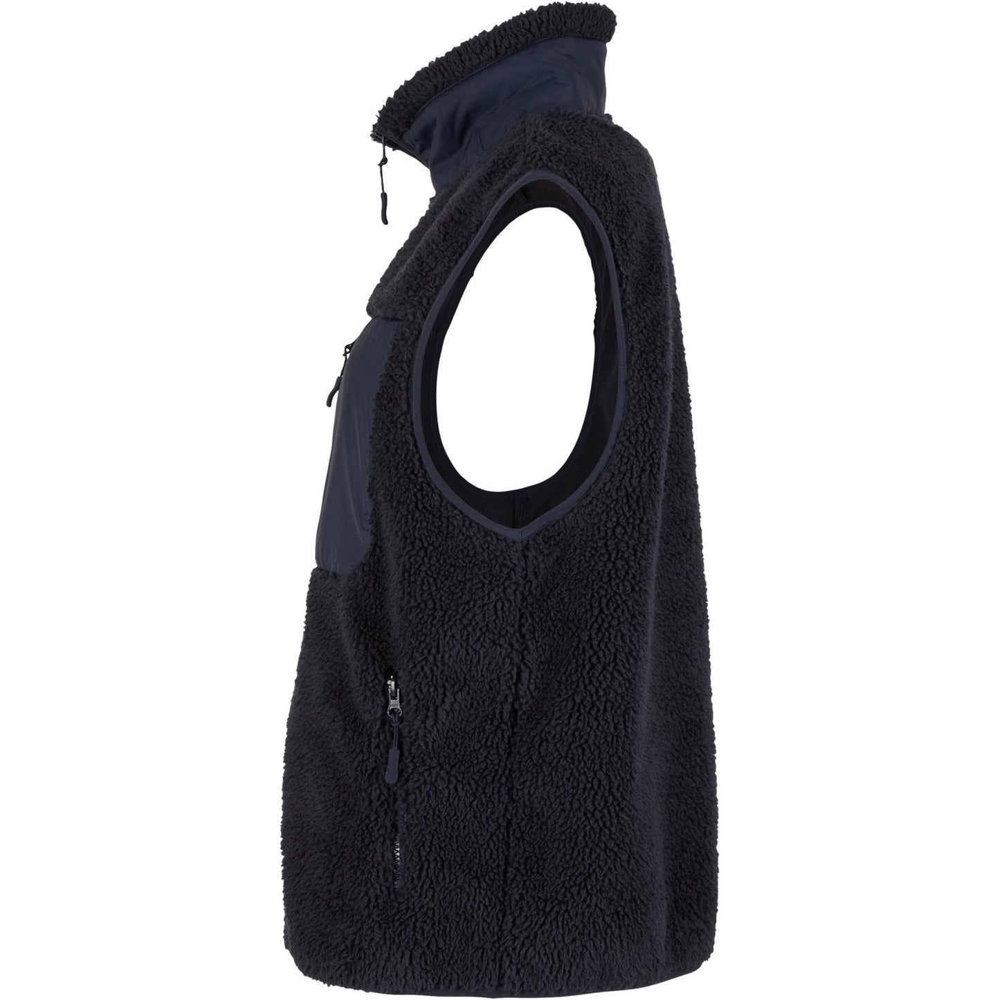 Navy - Lifestyle - Build Your Brand Mens Bonded Sherpa Gilet