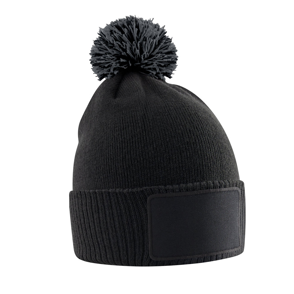 Black-Graphite Grey - Back - Beechfield Childrens-Kids Snowstar Beanie