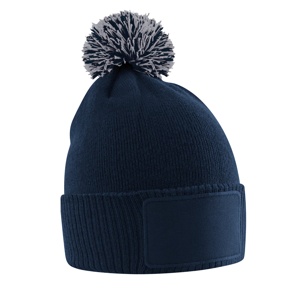 French Navy-Light Grey - Front - Beechfield Childrens-Kids Snowstar Beanie