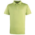 Lime - Front - Premier Unisex Coolchecker Studded Plain Polo Shirt