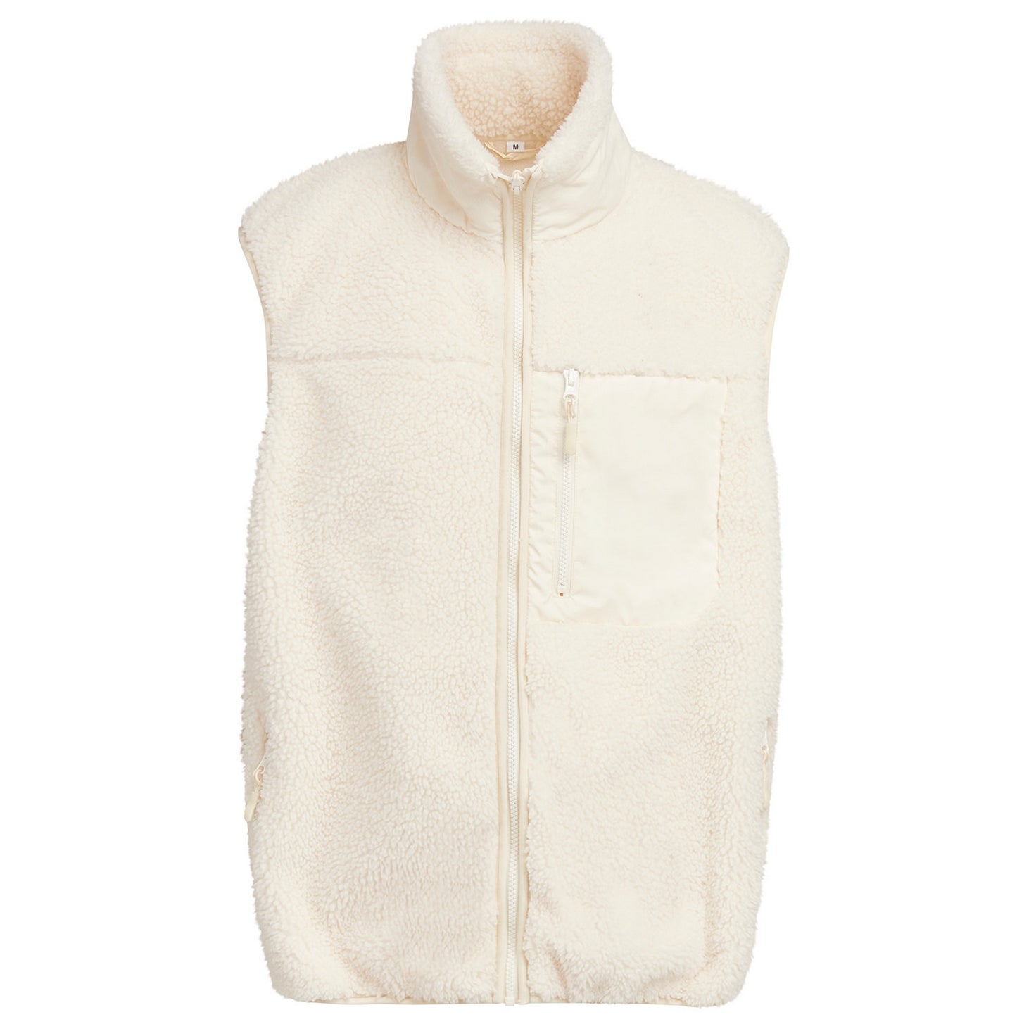White Sand - Front - Build Your Brand Mens Bonded Sherpa Gilet