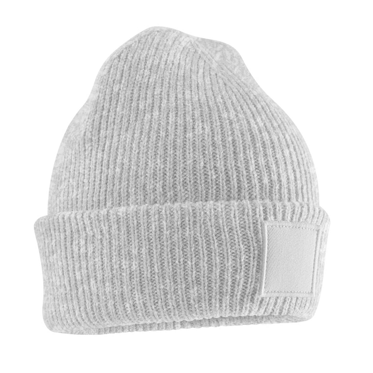 Cloud Grey - Front - Beechfield Childrens-Kids Tonal Patch Beanie