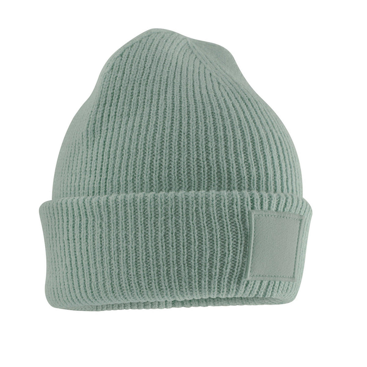 Dusty Green - Front - Beechfield Childrens-Kids Tonal Patch Beanie