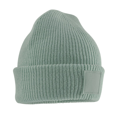 Dusty Green - Front - Beechfield Childrens-Kids Tonal Patch Beanie