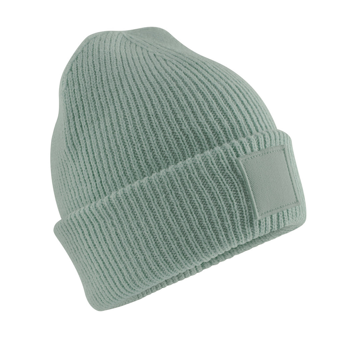 Dusty Green - Back - Beechfield Childrens-Kids Tonal Patch Beanie