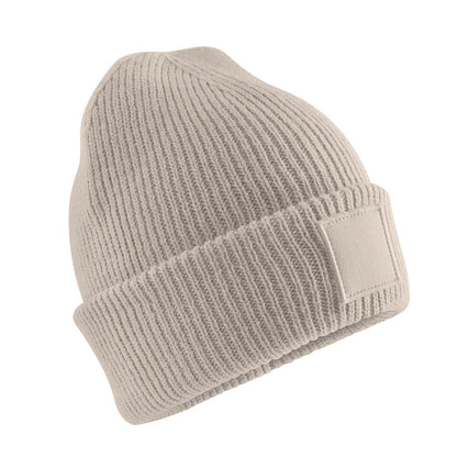 Natural Stone - Back - Beechfield Childrens-Kids Tonal Patch Beanie