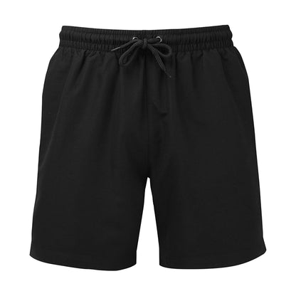 Black Solid - Front - Wombat Mens Solid Swim Shorts