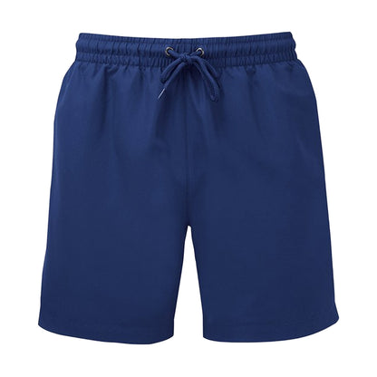 Navy Solid - Front - Wombat Mens Solid Swim Shorts