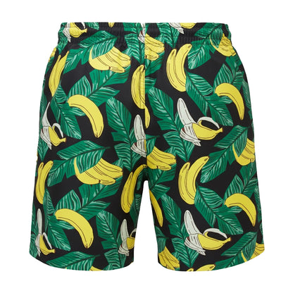 Black-Yellow - Back - Wombat Mens Banana All-Over Print Swim Shorts