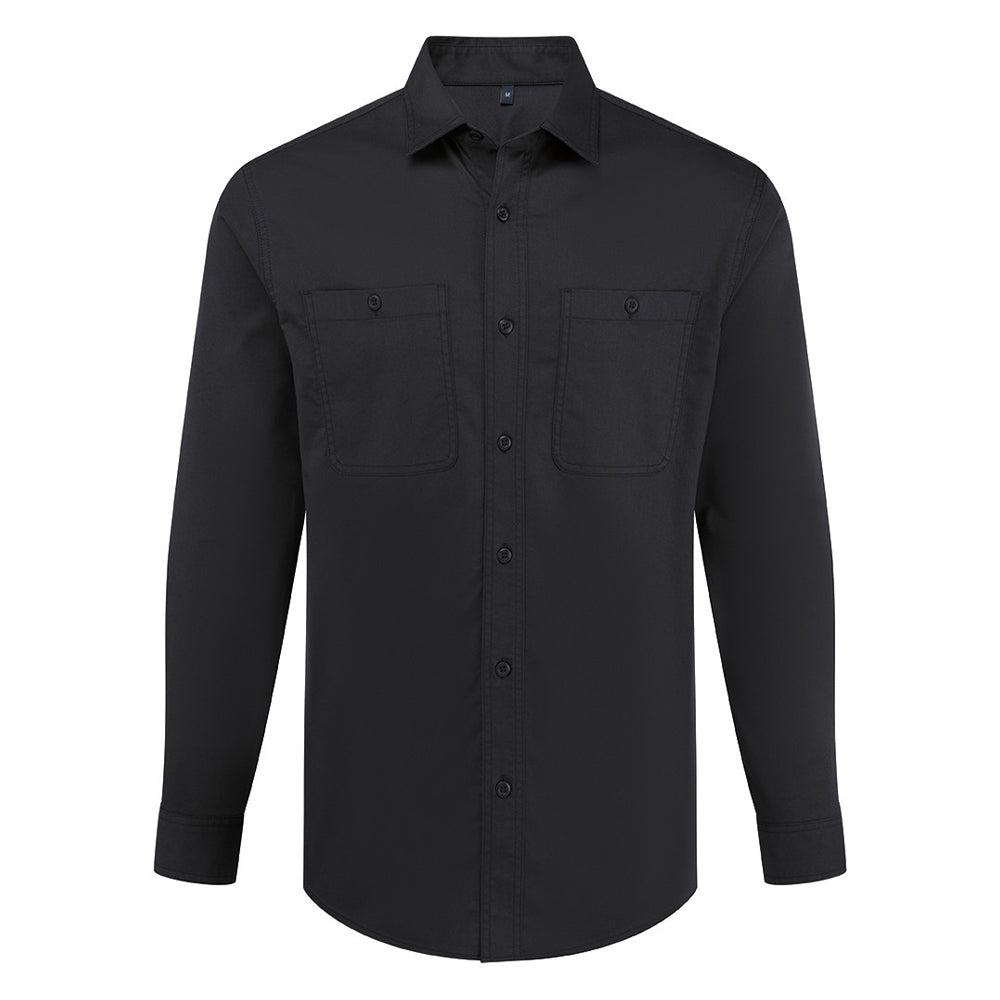 Black - Front - Premier Unisex Adult Utility 2.0 Shirt