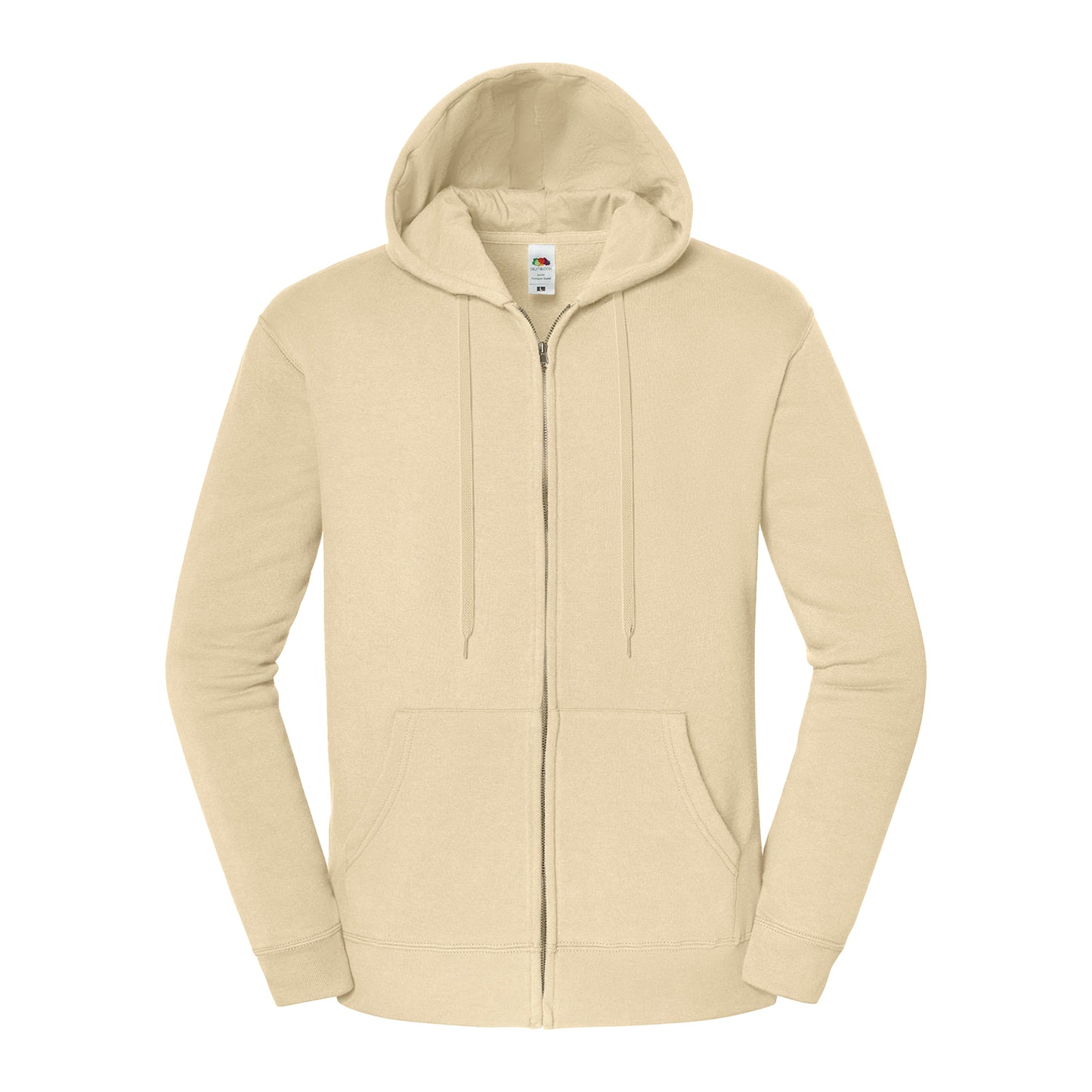Desert Sand - Front - Fruit of the Loom Unisex Adult Iconic Premium Full Zip Hoodie