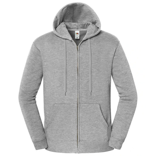 Athletic Heather - Front - Fruit of the Loom Unisex Adult Iconic Premium Full Zip Hoodie
