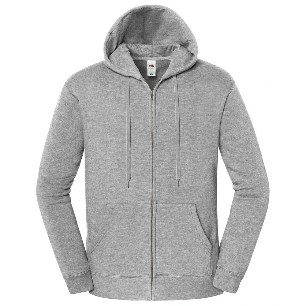 Athletic Heather - Front - Fruit of the Loom Unisex Adult Iconic Premium Full Zip Hoodie