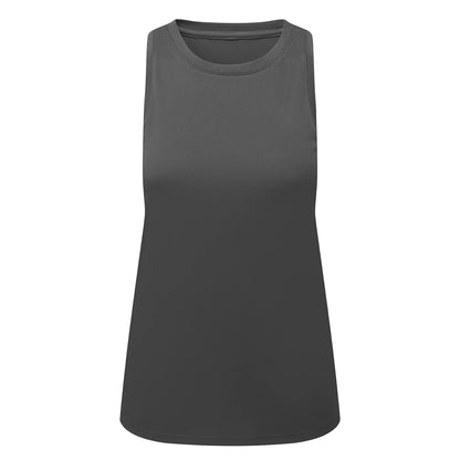 Charcoal - Front - TriDri Womens-Ladies Ion-Charge Tank Top