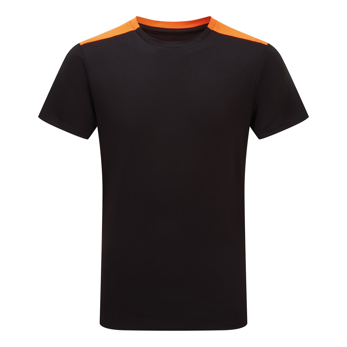 Black-Orange - Front - TriDri Unisex Adult Performance Contrast T-Shirt