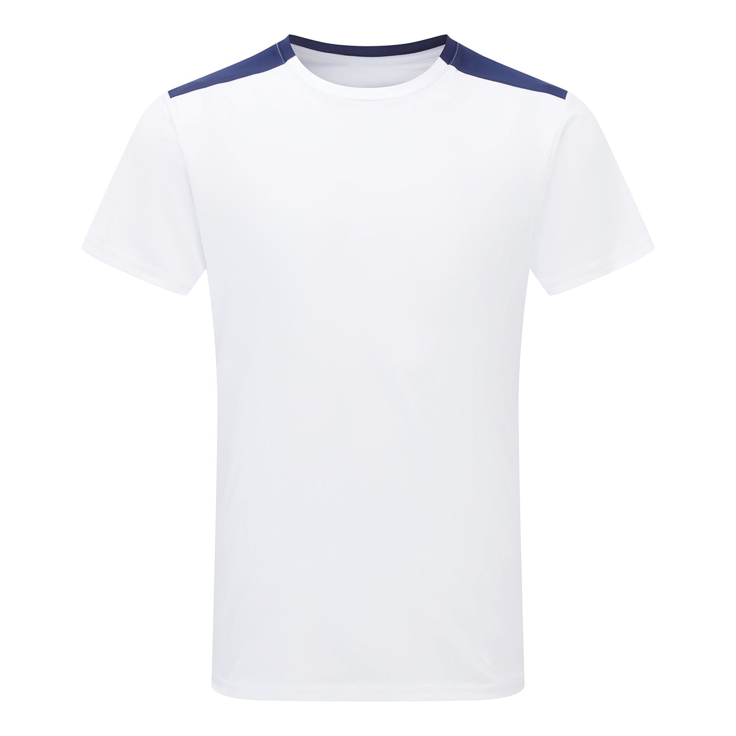 White-Navy - Front - TriDri Unisex Adult Performance Contrast T-Shirt