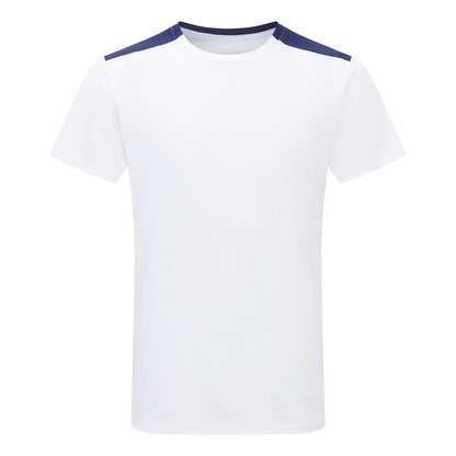 White-Navy - Front - TriDri Unisex Adult Performance Contrast T-Shirt