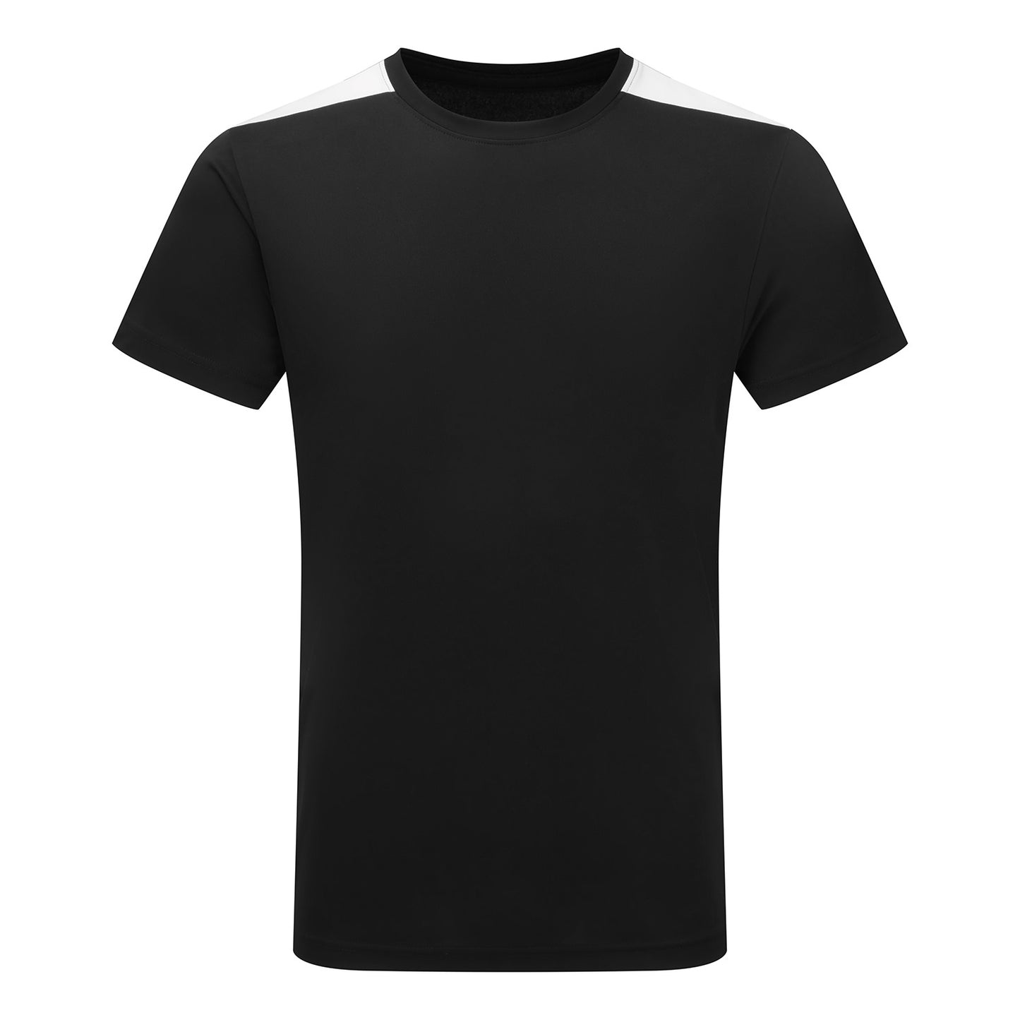 Black-White - Front - TriDri Unisex Adult Performance Contrast T-Shirt