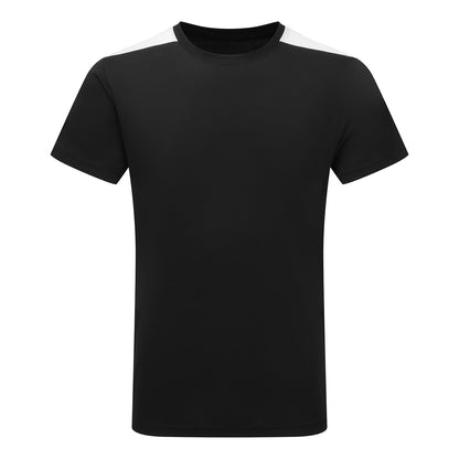 Black-White - Front - TriDri Unisex Adult Performance Contrast T-Shirt