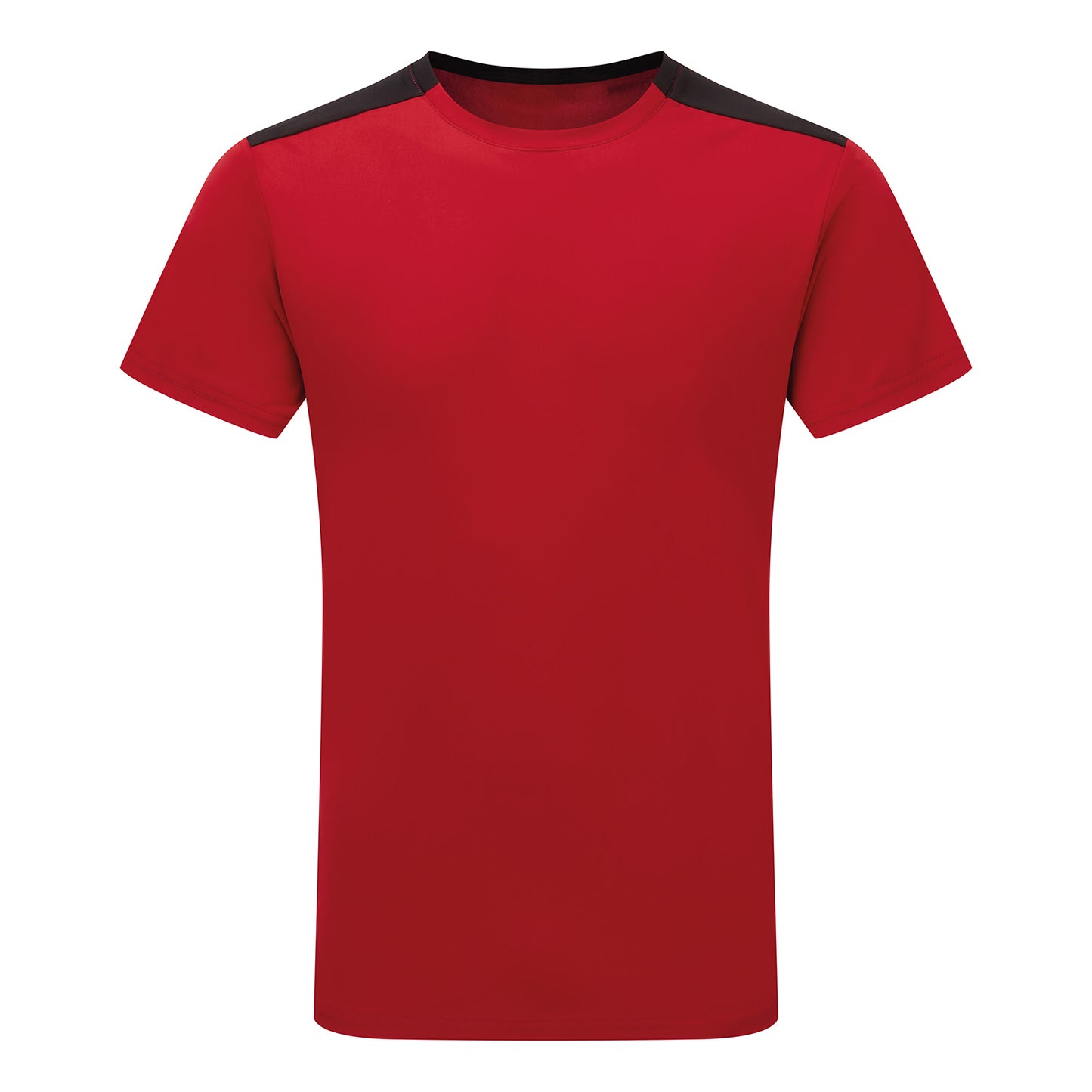 Fire Red-Black - Front - TriDri Unisex Adult Performance Contrast T-Shirt