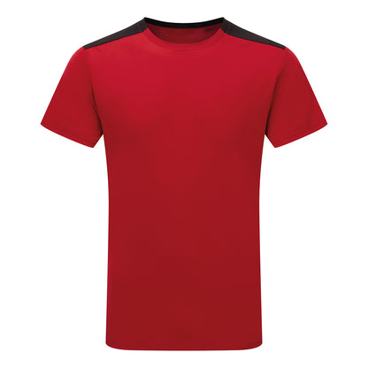 Fire Red-Black - Front - TriDri Unisex Adult Performance Contrast T-Shirt