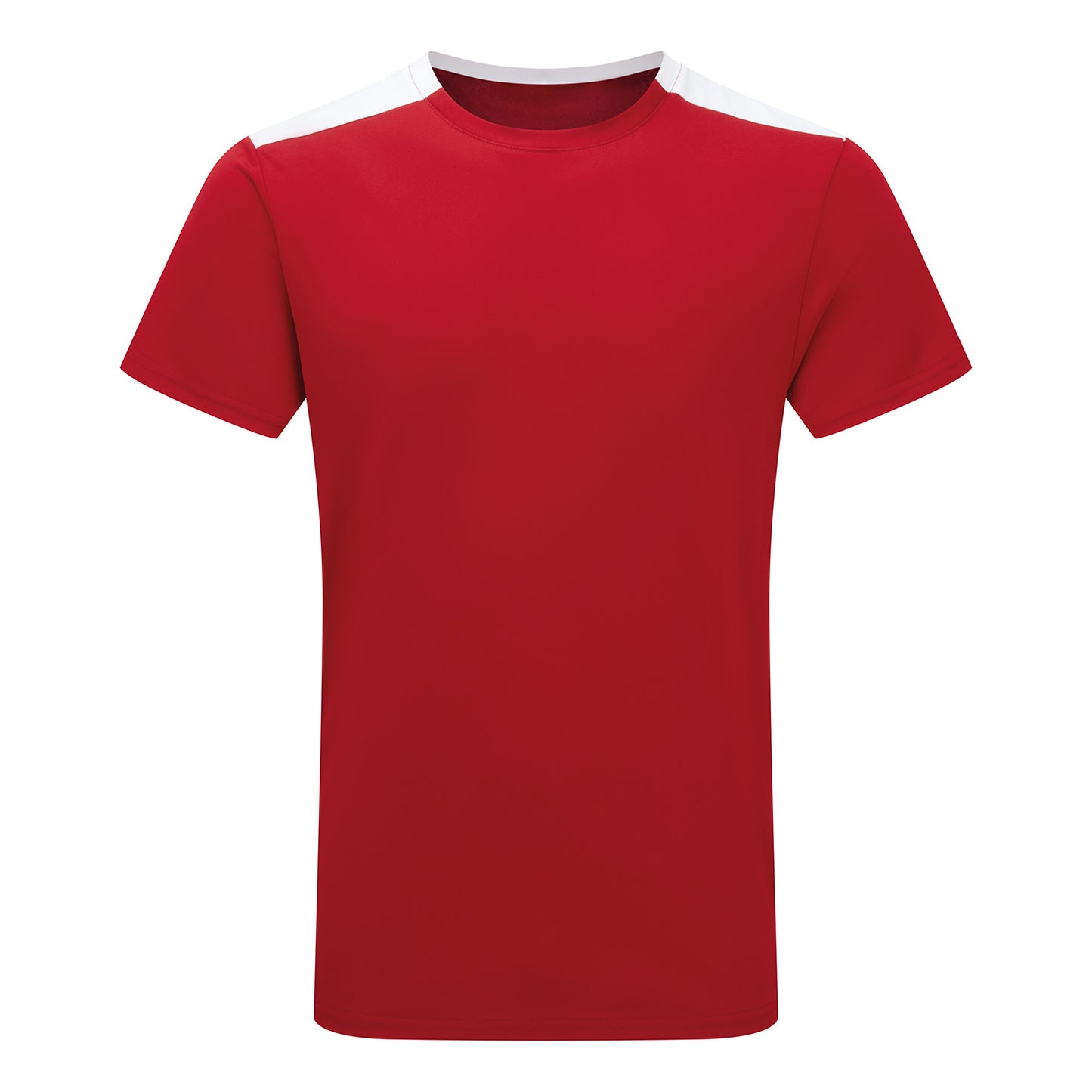 Fire Red-White - Front - TriDri Unisex Adult Performance Contrast T-Shirt