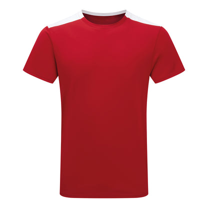 Fire Red-White - Front - TriDri Unisex Adult Performance Contrast T-Shirt