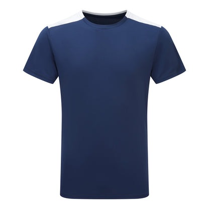 Navy-White - Front - TriDri Unisex Adult Performance Contrast T-Shirt